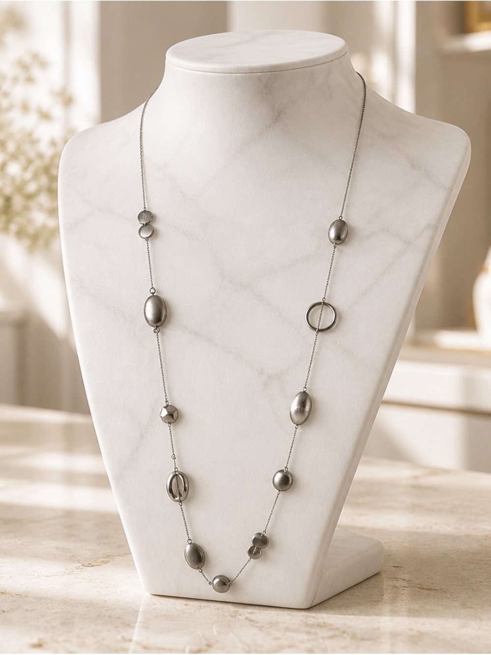 Long Antique Silver necklace